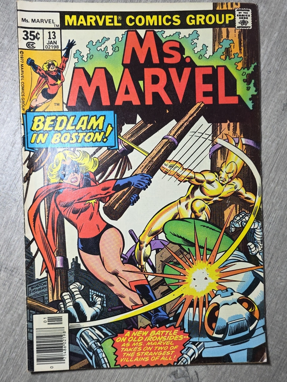 Marvel Ms. Marvel Comic Cover - Red, Yellow, Green, Blue